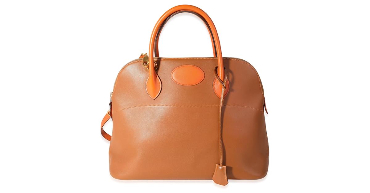 Hermès Hermes Fauve & Feu Barenia Bolide 35 Ghw Brown ref.617797