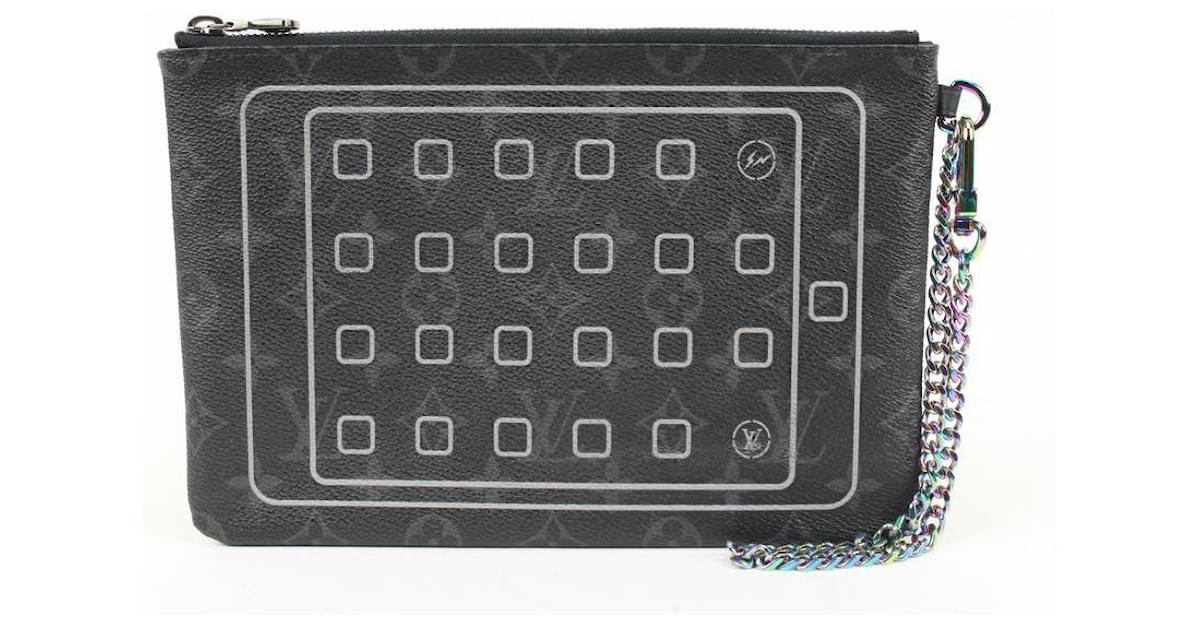 Louis Vuitton iPad Pouch Flash Fragment Monogram Eclipse Canvas Black  204415176