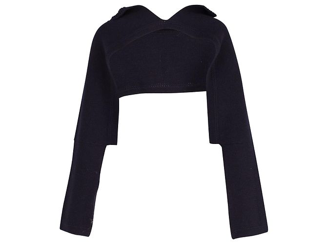 Loewe Polo Neck Bolero In Navy Blue Wool ref.620300 - Joli Closet