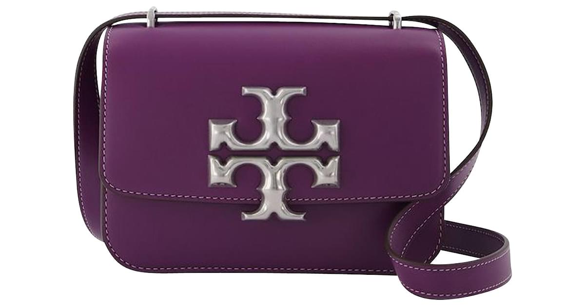 Tory Burch Eleanor Small Convertible Shoulder Bag Purple Leather ref.623279