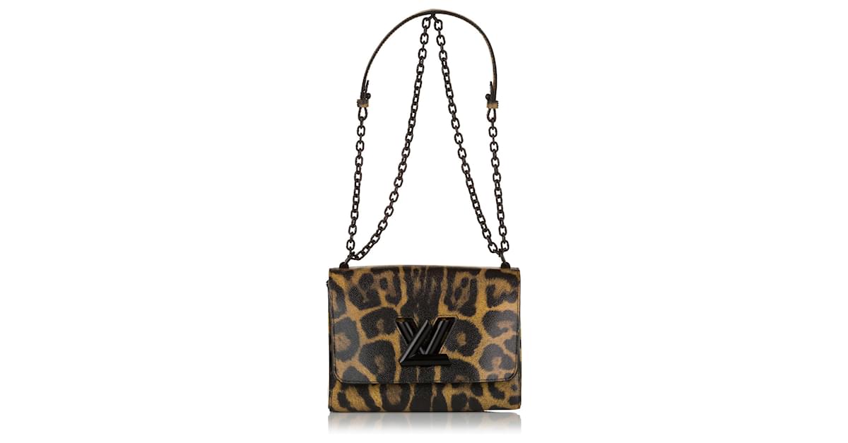 Louis Vuitton Calfskin Wild Animal Twist MM Marron