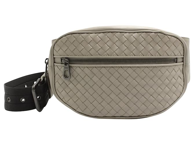 Bottega Veneta Intrecciato Belt Bag in Grey Leather ref