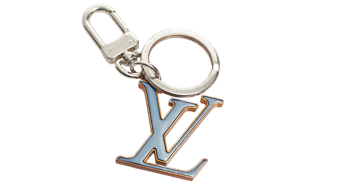 Louis Vuitton Blue Rubber Silvertone Metal LV Soft Bag Charm and