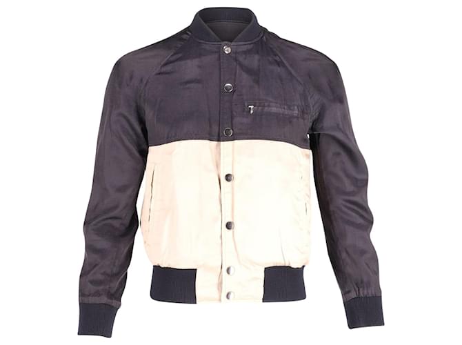 【関税込み】DRIES VAN NOTEN Reversible bomber jacket Dries Van Noten Reversible Bomber Jacket in Navy Blue and
