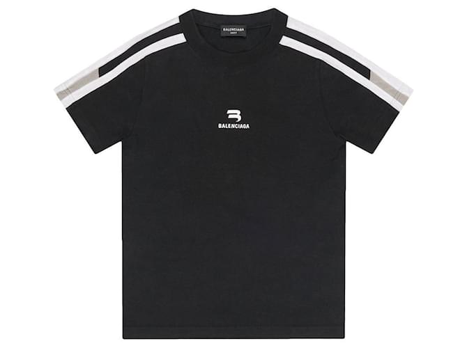 Balenciaga Logo-embroidered stretch-cotton T-shirt Black ref