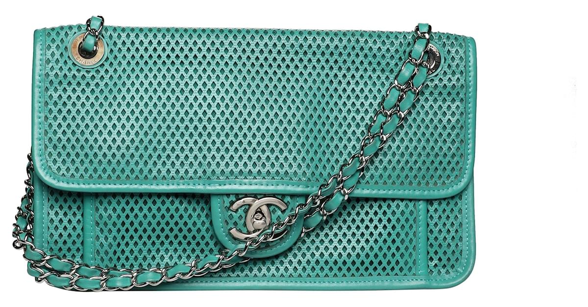 Chanel Teal Up In The Air Flap Bag Blue Leather ref.632038 - Joli Closet