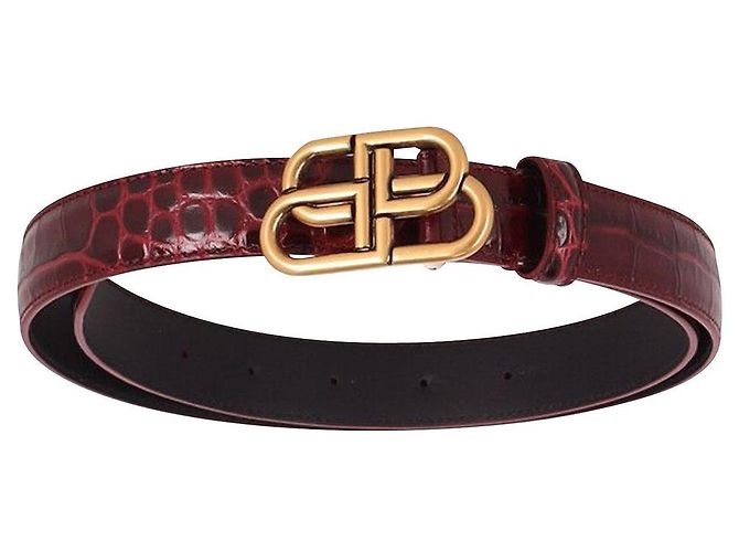 Balenciaga Red Belt with Gold Buckle Leather belt Balenciaga Red size XS International in Leather  main image 4