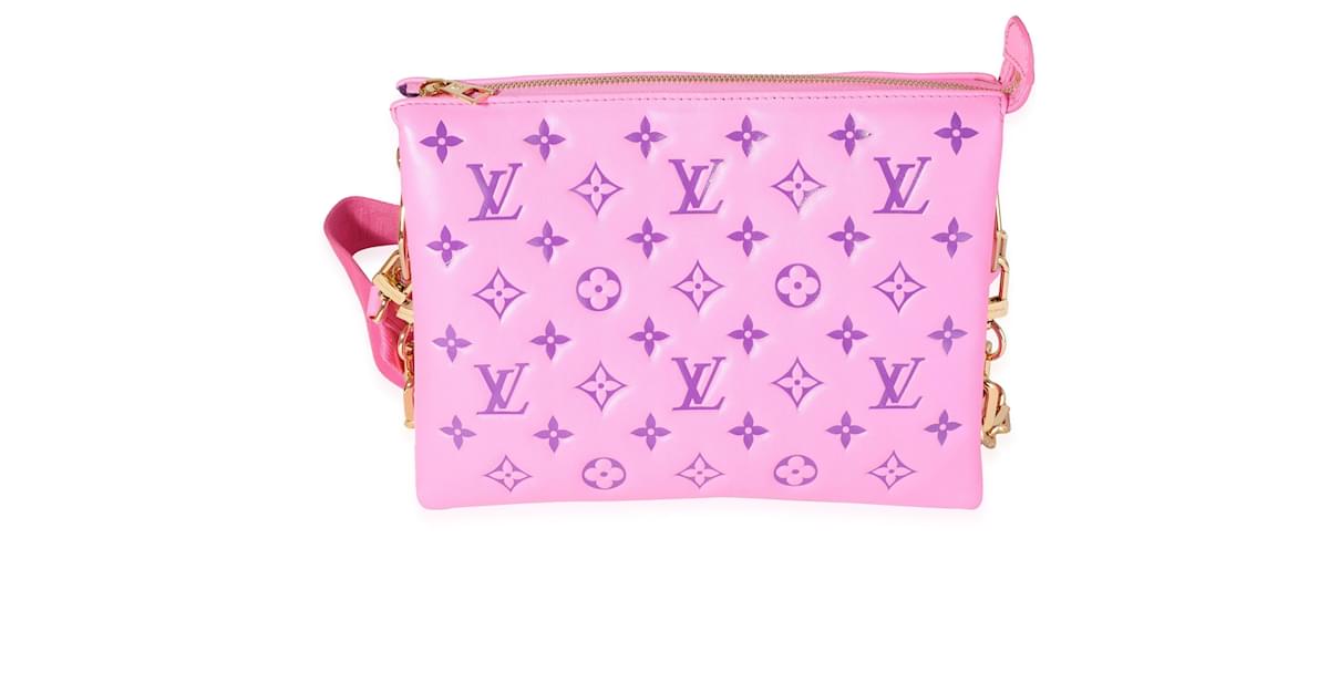 Louis Vuitton Rose Pink Monogram Embossed Lambskin Coussin Pm ref