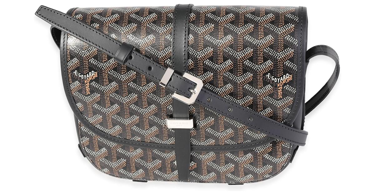 Goyard Black Ine Belvedere Ii Pm Brown Leather ref.632539 - Joli