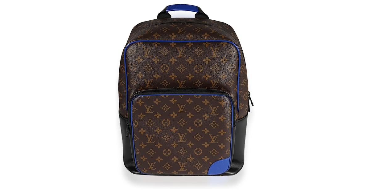 Louis Vuitton Monogram Macassar & Blue Leather Dean Backpack Brown