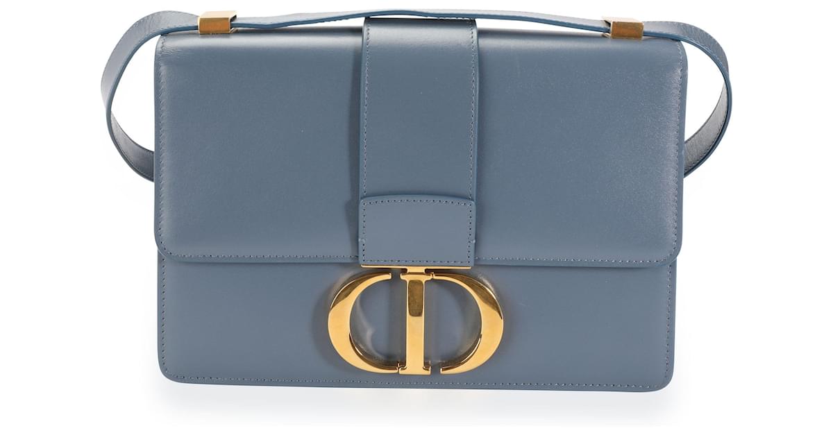 Dior Denim Blue Box Calfskin 30 Montaigne Flap Bag