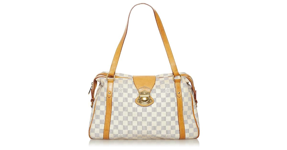 Louis Vuitton White Damier Azur Stresa PM Blue Leather Cloth ref