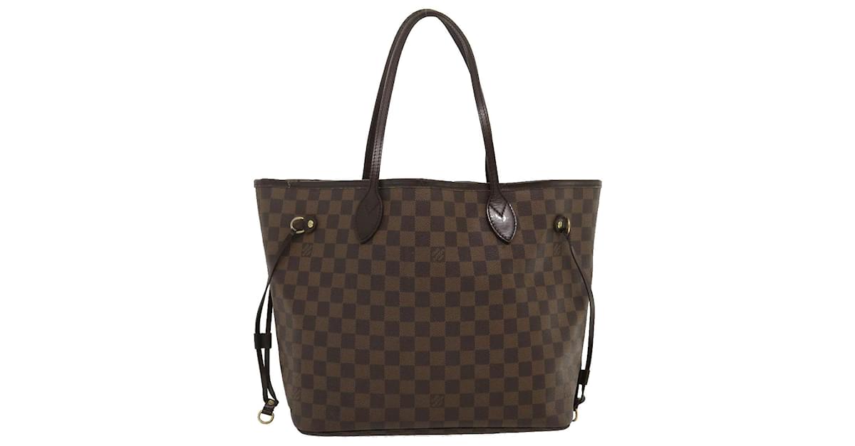 LOUIS VUITTON Damier Ebene Neverfull MM Tote Bag N51105 LV Auth