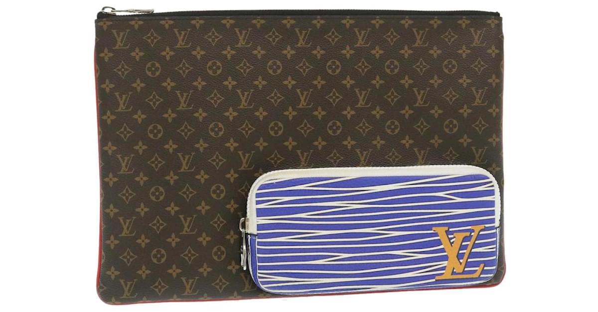 LOUIS VUITTON Monogram Denim Drip Pochette Voyage MM NIGO M45961 LV Auth  28776A