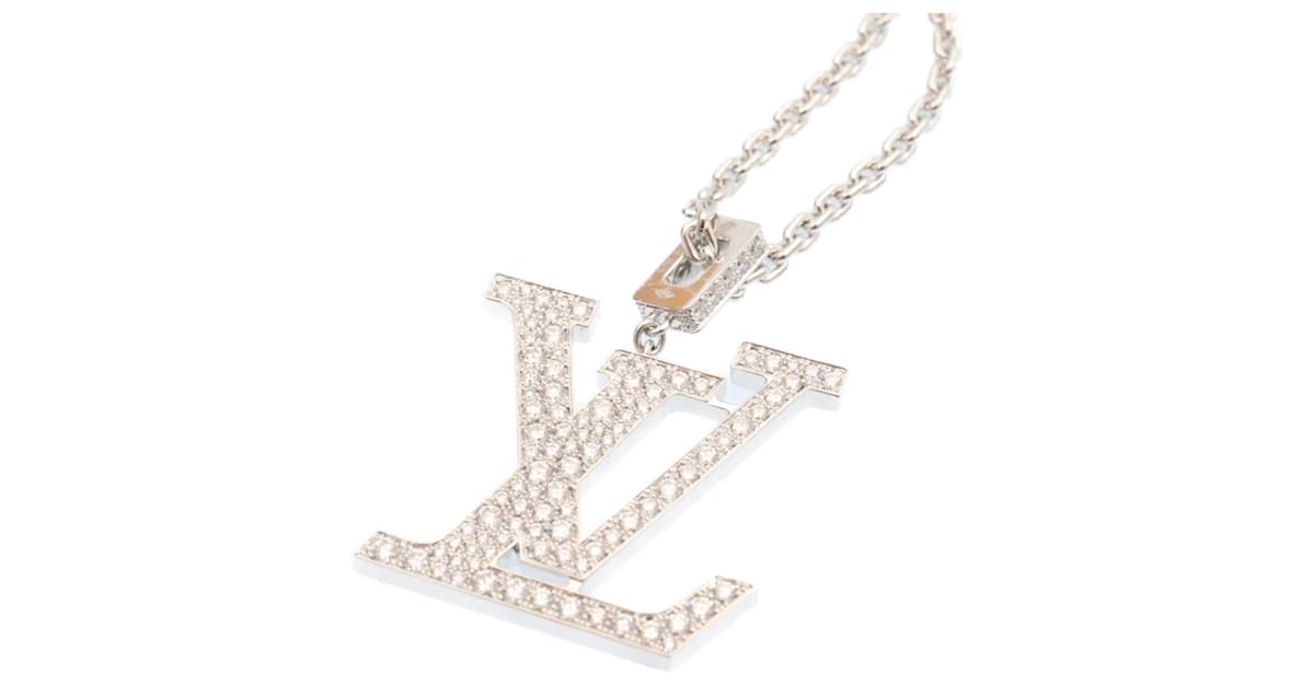 Louis Vuitton Pendant Necklace K18Wg Diamond 1P Pandantif Amplant Q93231