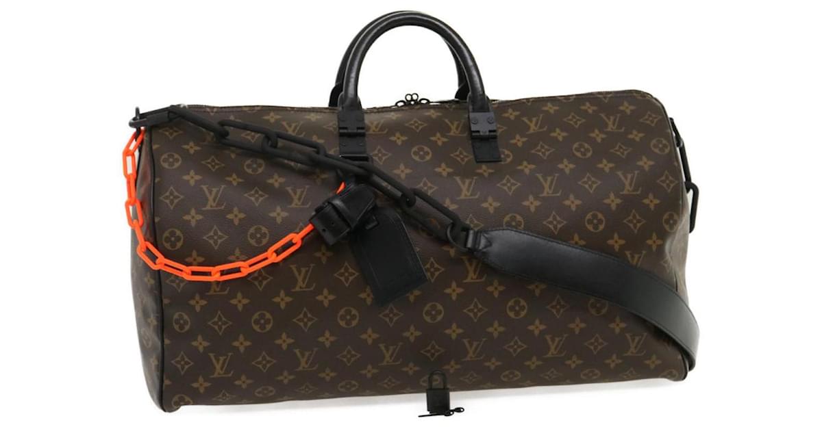Handbags Louis Vuitton Louis Vuitton Monogram Graffiti Keepall 50 Boston Bag Orange M93699 Auth 29908a