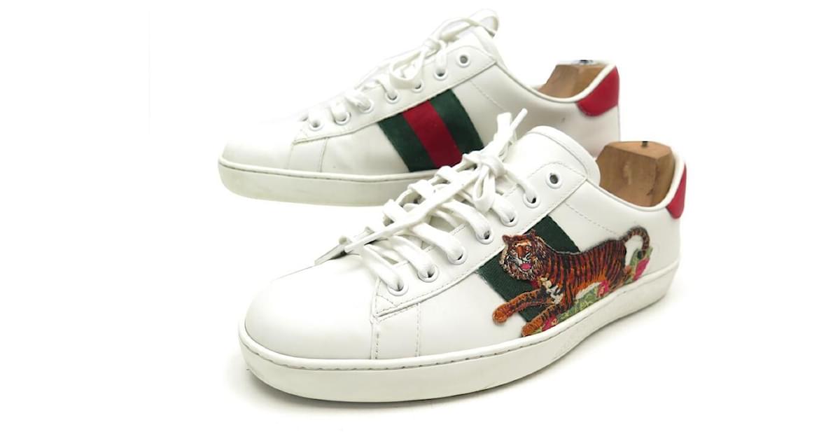 Gucci White Dog New Ace Sneakers