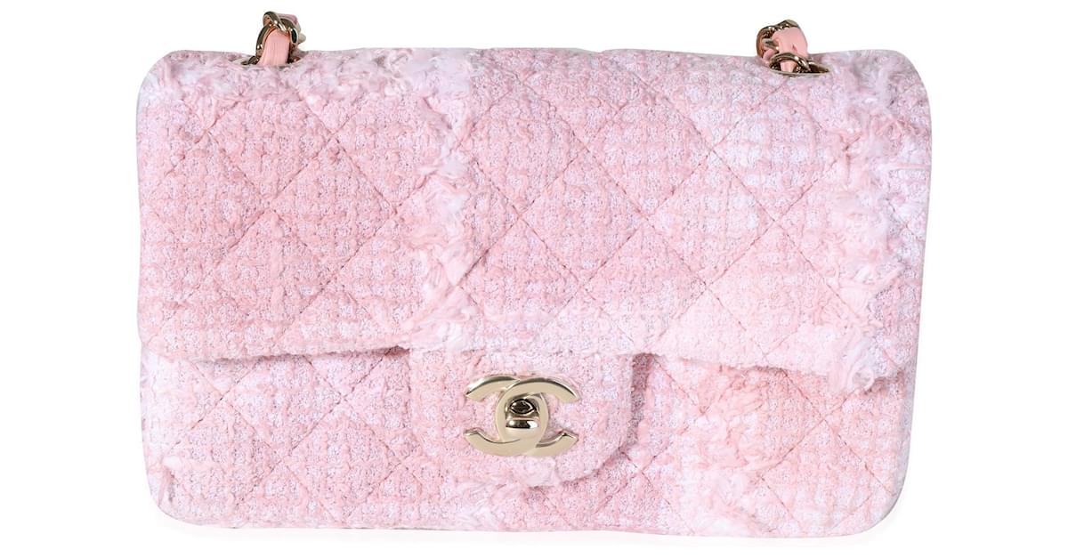 CHANEL Wool Tweed 2022 Pink Rectangular Mini Flap Bag – Fashion Reloved