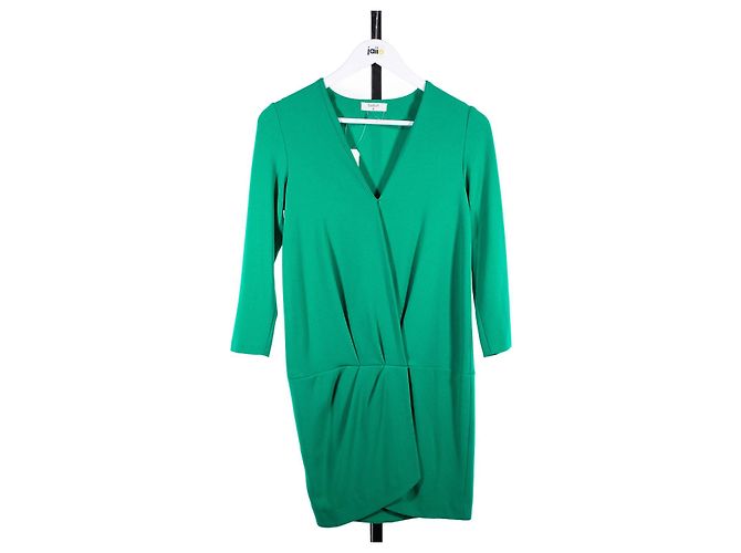 Robe En Coton Bash Taille XS – Couleur Marron, Longueur 92 Cm – Occasion En Parfait état, Style Mi-long