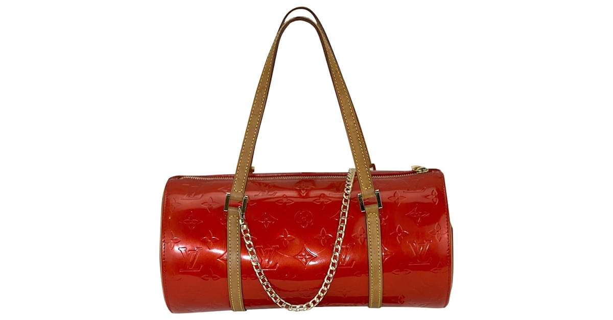 Louis Vuitton Handbag Papillon 30 Red Vernis Leather Vintage
