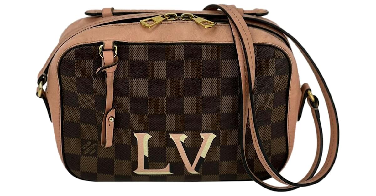 Louis Vuitton Crossbody Santa Monica Damier Ebene Pink Leather Bag N40179  A964