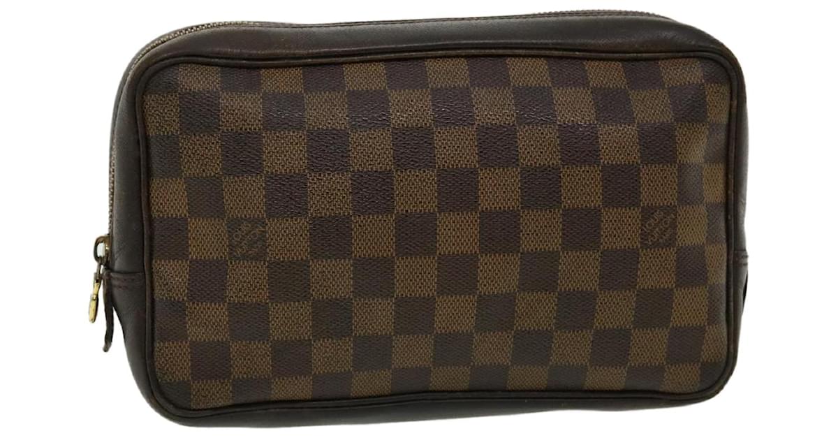 LOUIS VUITTON Damier Ebene Trousse Toilette Clutch Bag N47623 LV Auth 43952  ref.947347 - Joli Closet