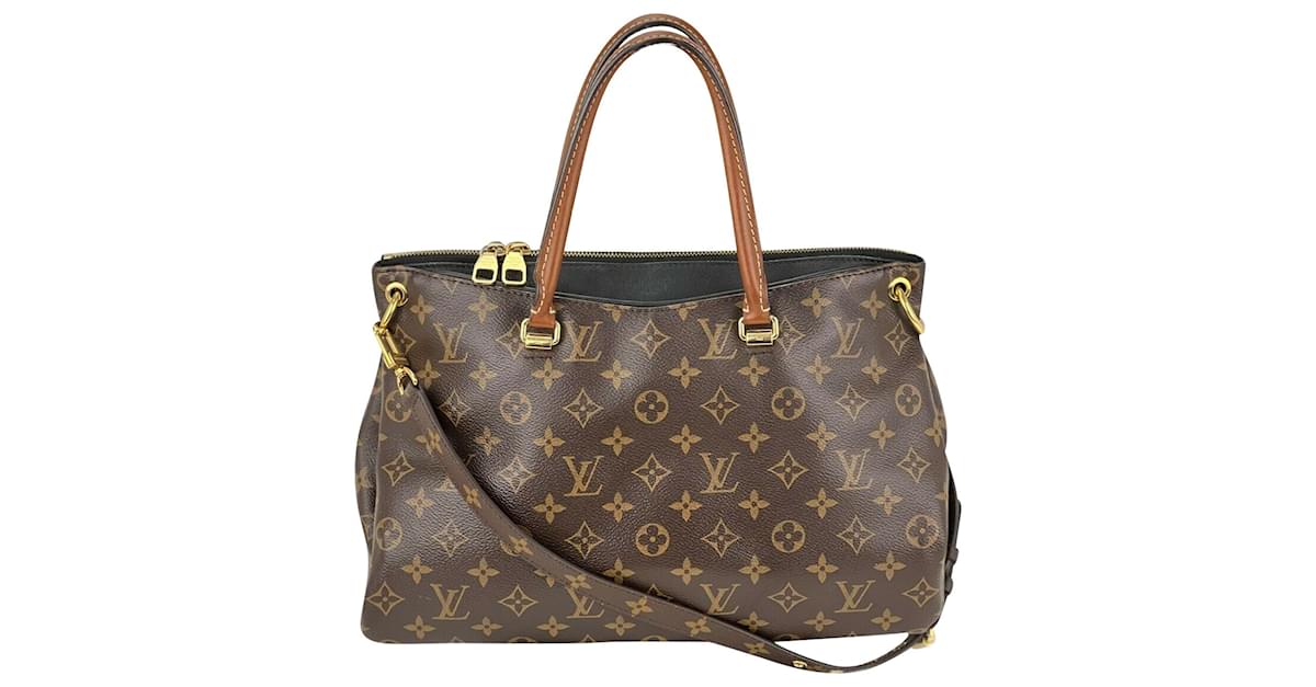 Louis Vuitton Bag Pallas Mm Monogram Calf Leather Black Handbag Added Insert  C90