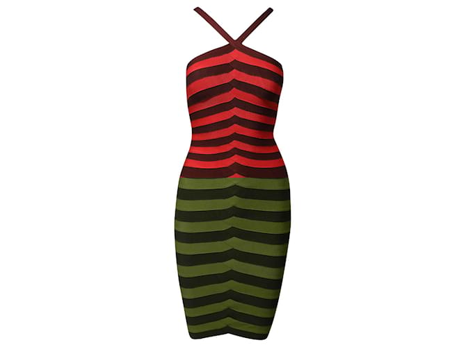【新品美品】Herve Leger エルベレジェ レッド バンデージドレス 新品美品】Herve Leger エルベレジェ レッド バンデージドレス