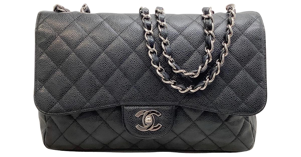 Chanel Black Caviar Quilted Timeless Clutch by WP Diamonds
