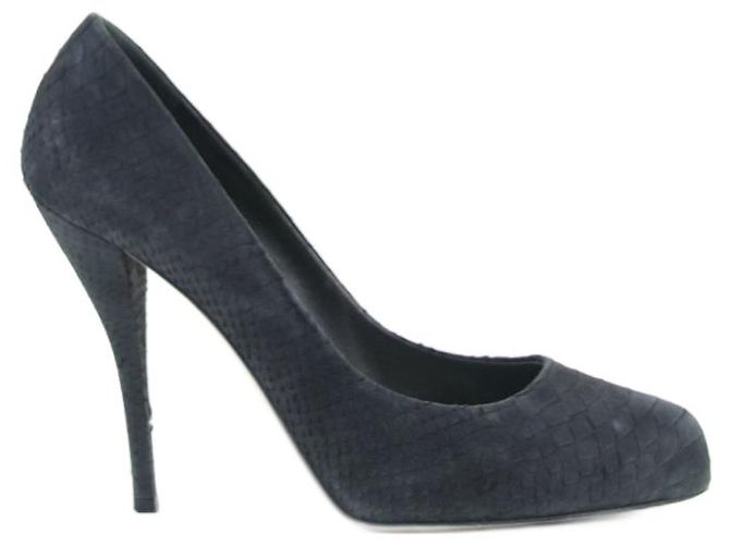 Escarpins Cuir Gris ANDRE - Pointure 40 (US 8) - Talons Hauts Cône - Bon état