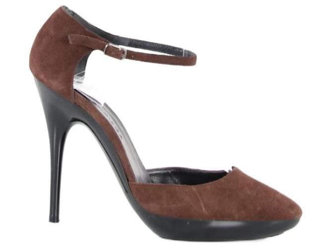 balenciaga heels brown