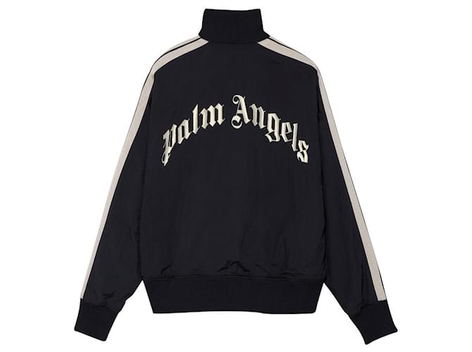 Palm Angels CURVED LOGO TRACK JACKET Black Synthetic Palm Angels CURVED LOGO TRACK JACKET Black Synthetic