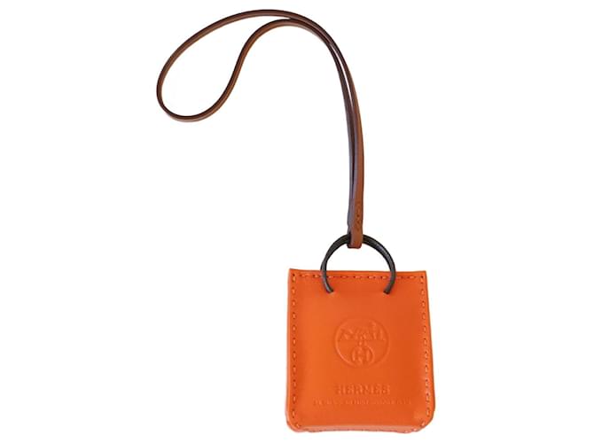 Hermès Bag charms Orange Leather ref.648786 Joli Closet