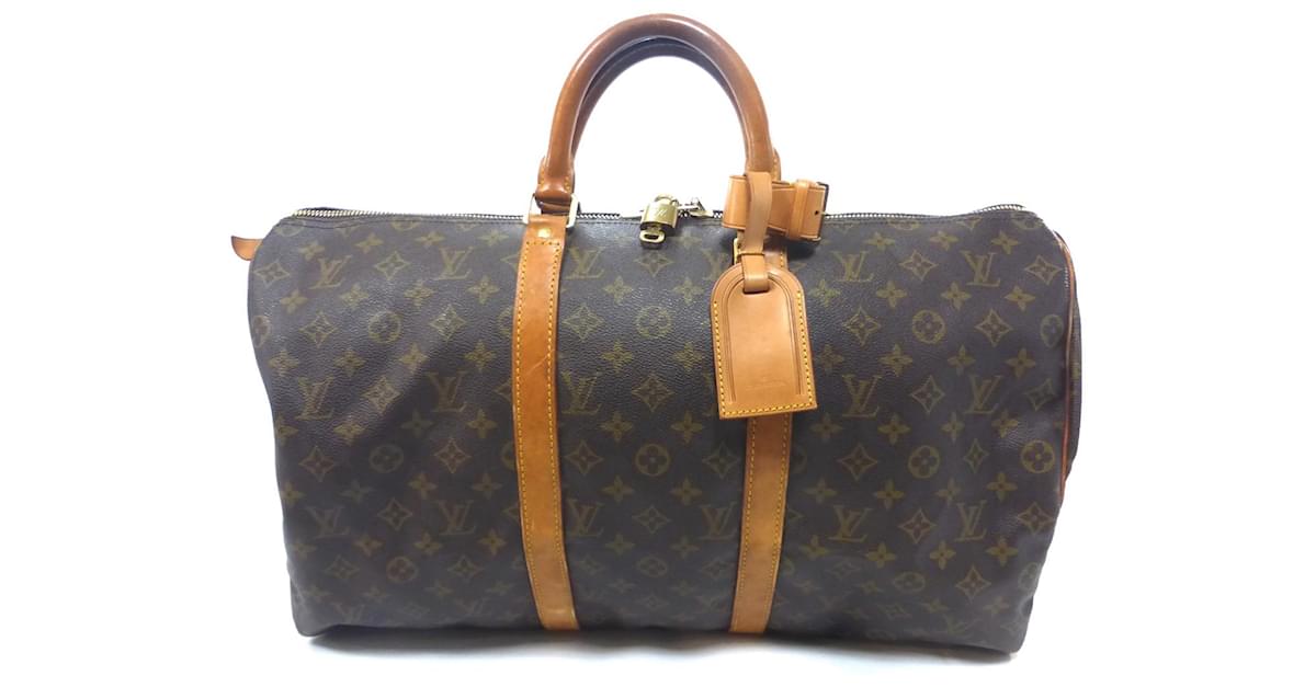 Louis Vuitton keepall 50 Monogram Brown Leather ref.650013 - Joli