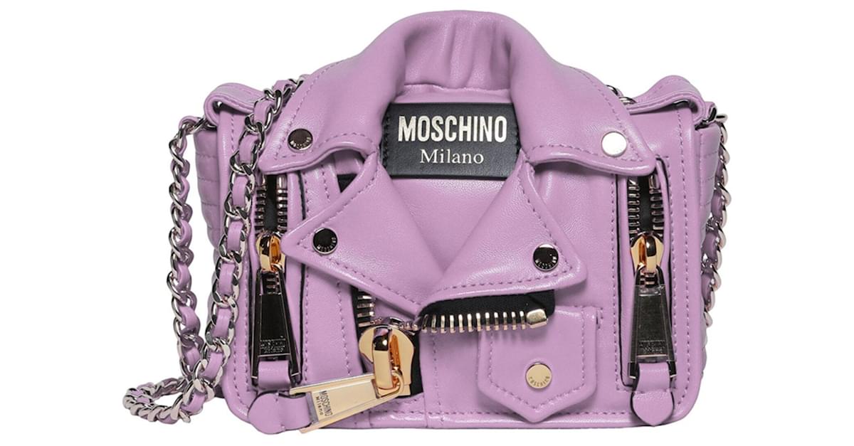 Moschino Black Leather Biker Jacket Shoulder Bag Moschino | TLC
