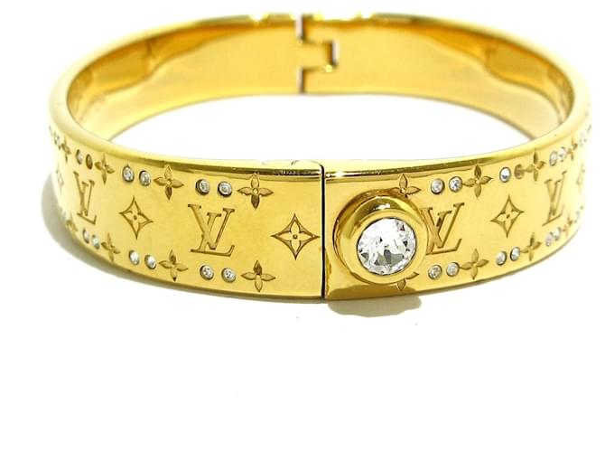 Louis Vuitton BRACELET NANOGRAM STRASS Golden Metal ref.652485 Joli