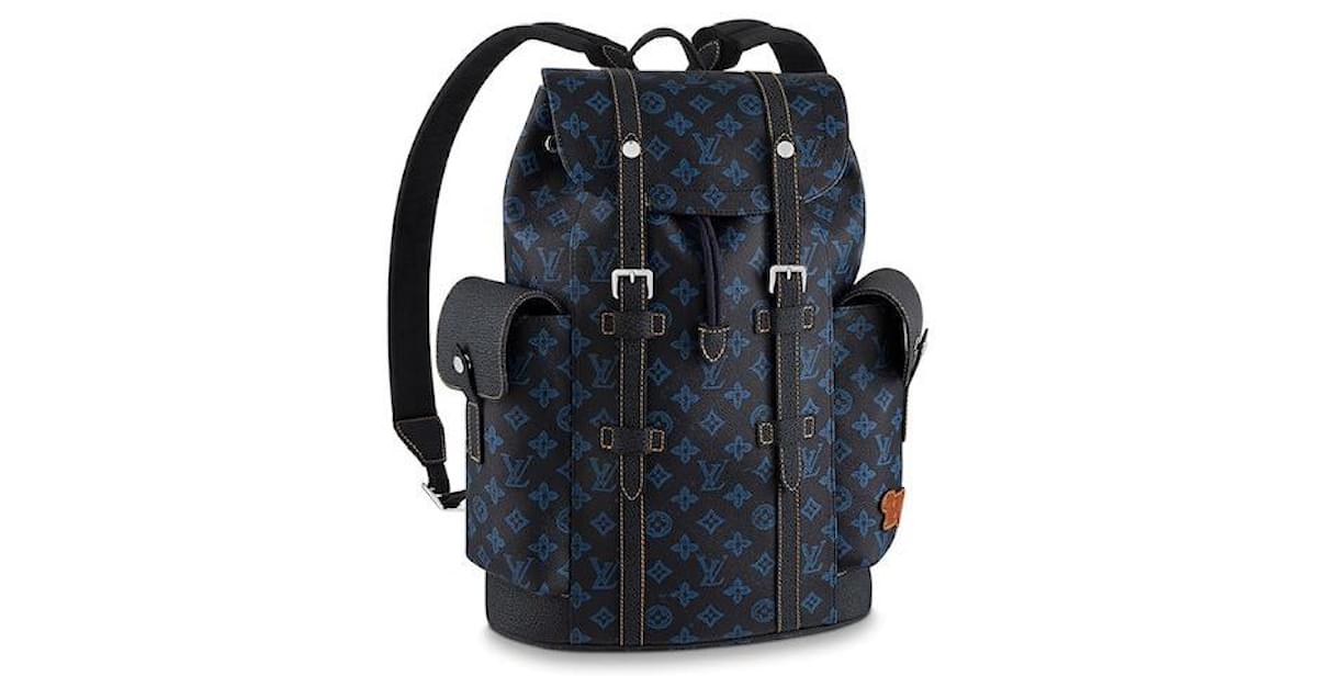 Louis Vuitton LV Christopher backpack MM new Blue ref.652878 - Joli Closet