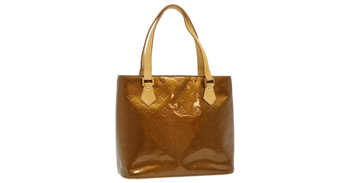LOUIS VUITTON Monogram Vernis Houston Hand Bag Beige M91004 LV Auth 48802  Patent leather ref.1012328 - Joli Closet