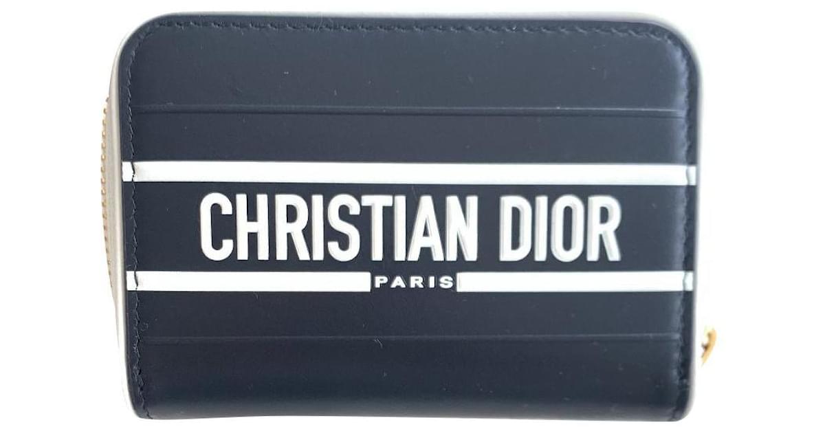 Christian Dior SMALL DIOR VIBE VOYAGEUR CARD HOLDER Blue Leather ref.654127  - Joli Closet