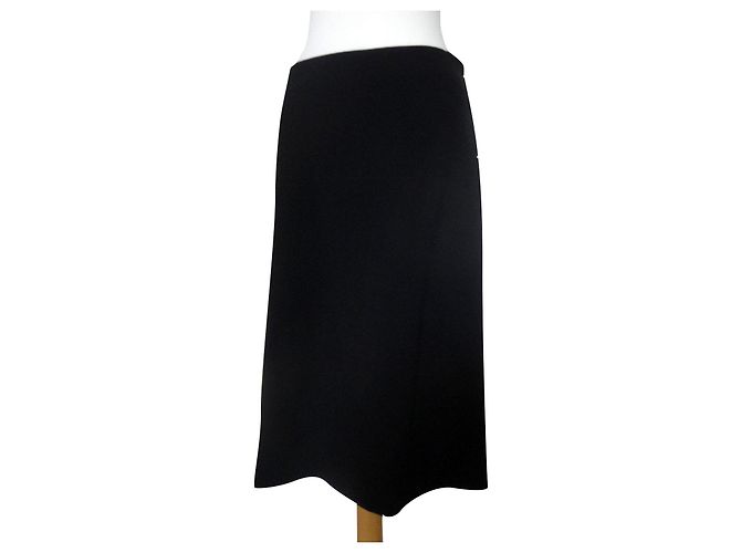 Écharpe Laine Noire Jean-Paul Gaultier Taille 40x270 - Occasion, Fabriquée En Italie