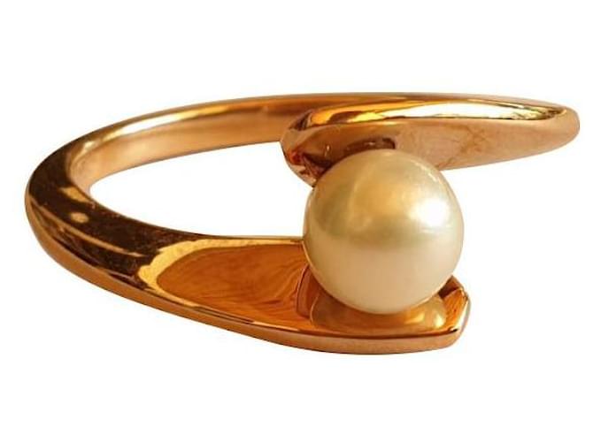 Autre Marque Jean Marc Garel or rose 750/000 et perle Blanc ref