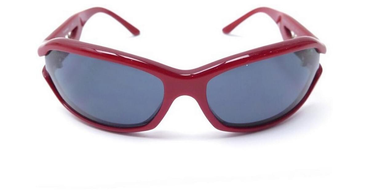 Chanel Red sunglasses with transparent sides 