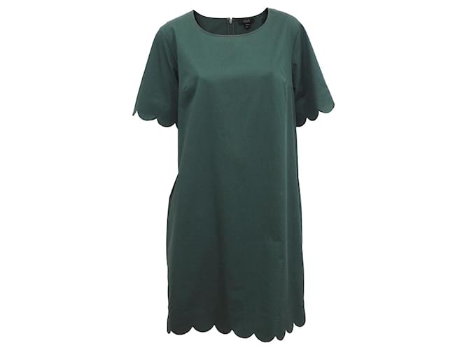 COS scalloped trim mini dress in dark green Size 44 Cotton ref.JC658737  (Sold) - Joli Closet