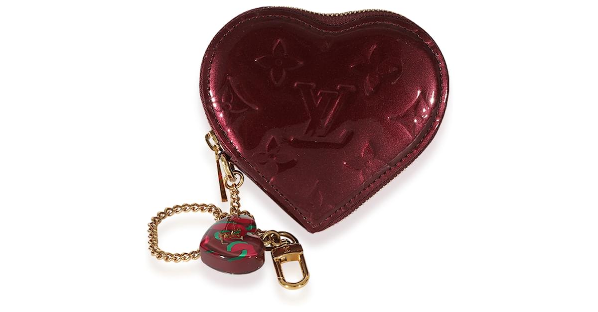 Louis Vuitton Red Vernis Heart Coin Purse