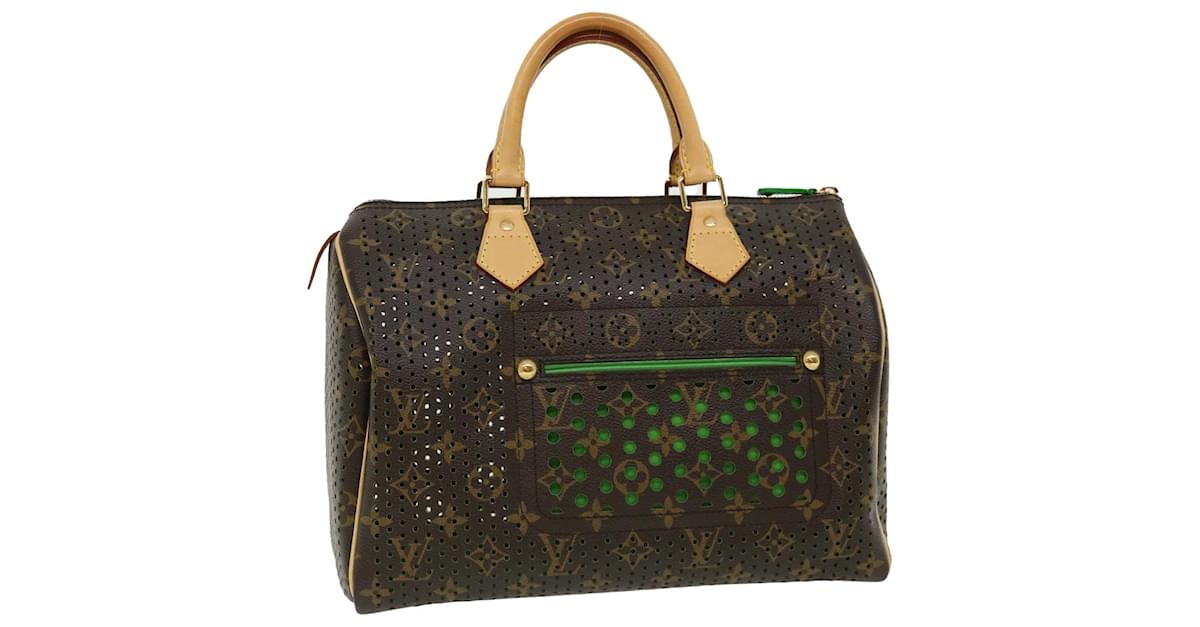 LOUIS VUITTON SPEEDY 30 HAND BAG SP0016 PURSE VERT MONOGRAM PERFO M95181  61313