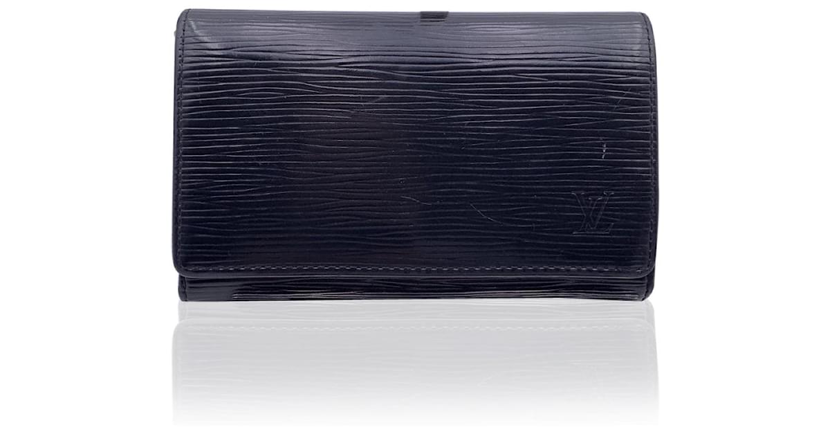 Louis Vuitton Black Epi Leather Porte-Monnaie Tresor Wallet ref