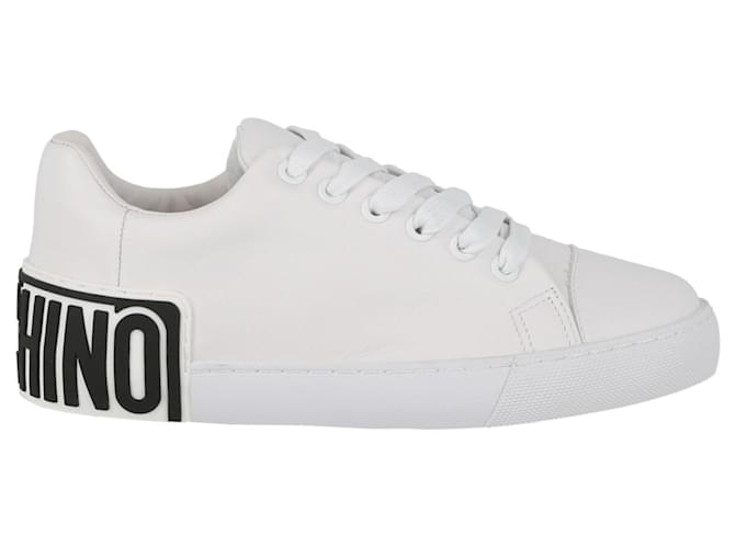 Moschino Logo Patch Sneakers White ref.661872 - Joli Closet
