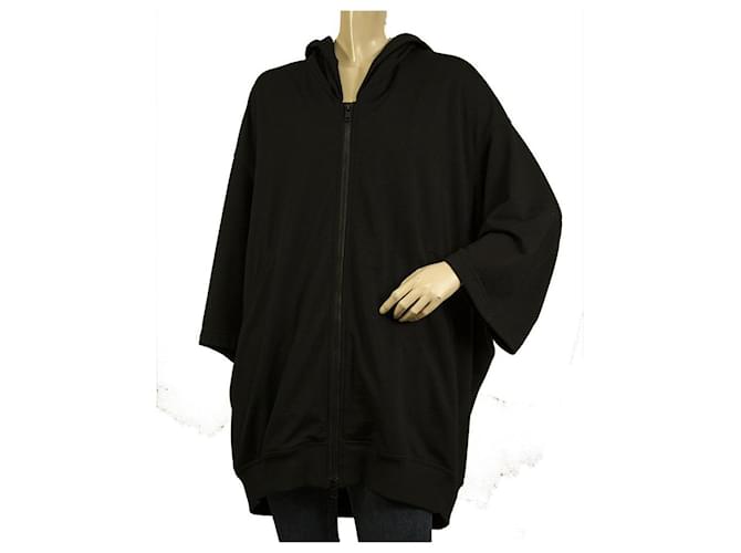 Y-3 Adidas Yohji Yamamoto Black Oversize Hooded Wide Sleeve