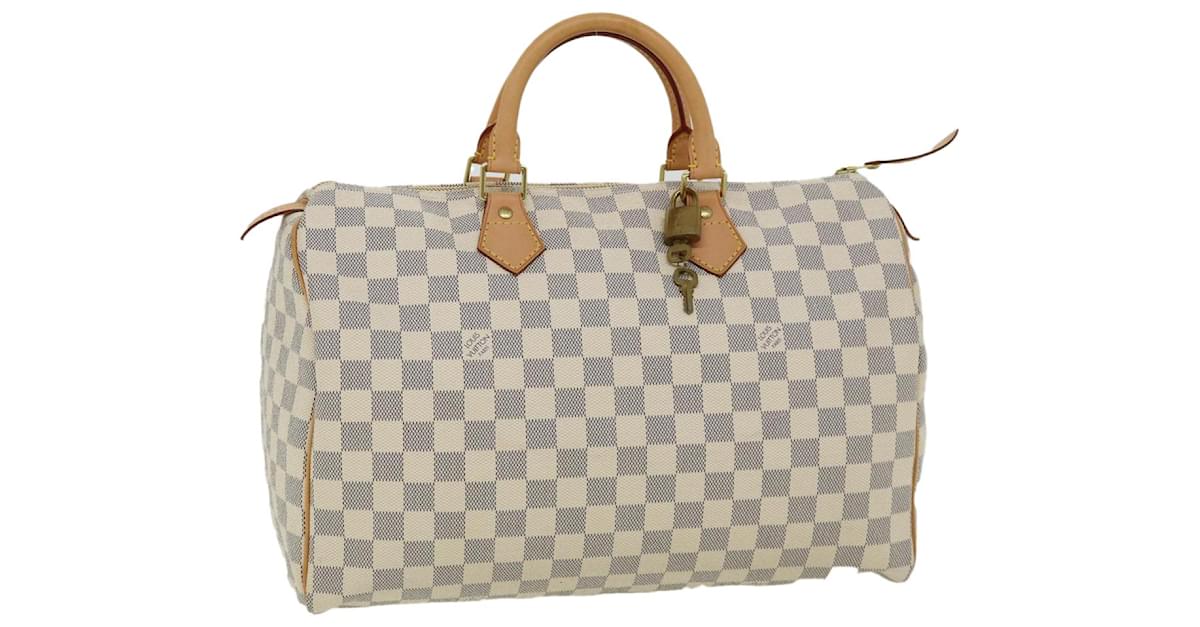 LOUIS VUITTON Damier Azur Speedy Bandouliere 35 Hand Bag N41002 LV Auth  39036