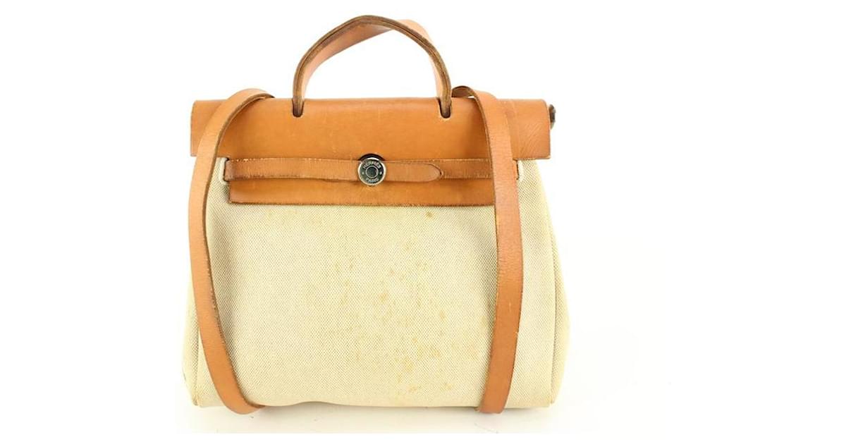 Hermès Beige x Brown Sac A Dos Herbag Backpack 2-in-1 60h429s
